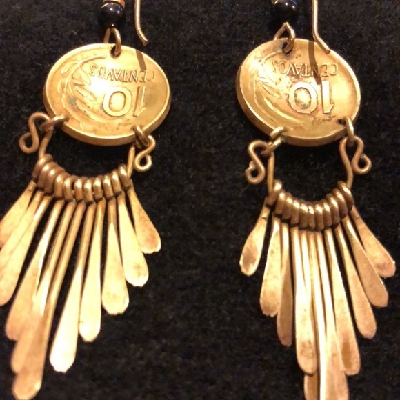 10 centavos Brass coin earrings… just polished - Picture 5 of 7
